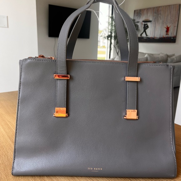 Ted Baker Charcoal Briefcase Bag with Rose Gold Hardware - Picture 1 of 16